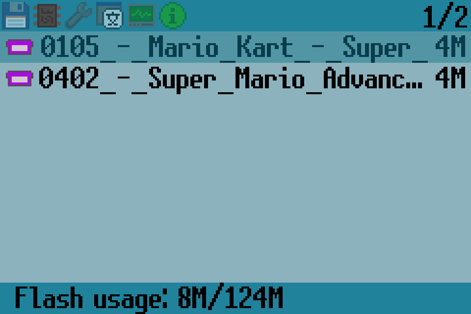 Flash browser with some sample entrues